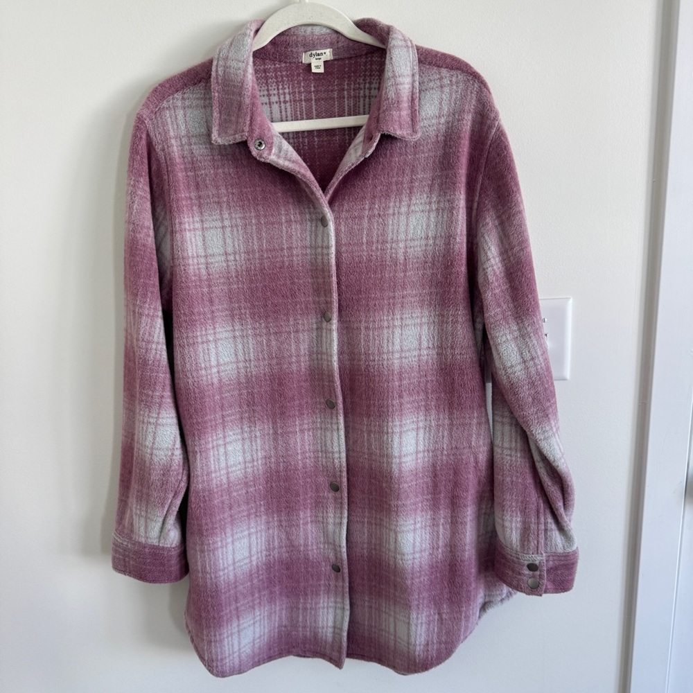 Pink Lavender Plaid Button-Up Shacket